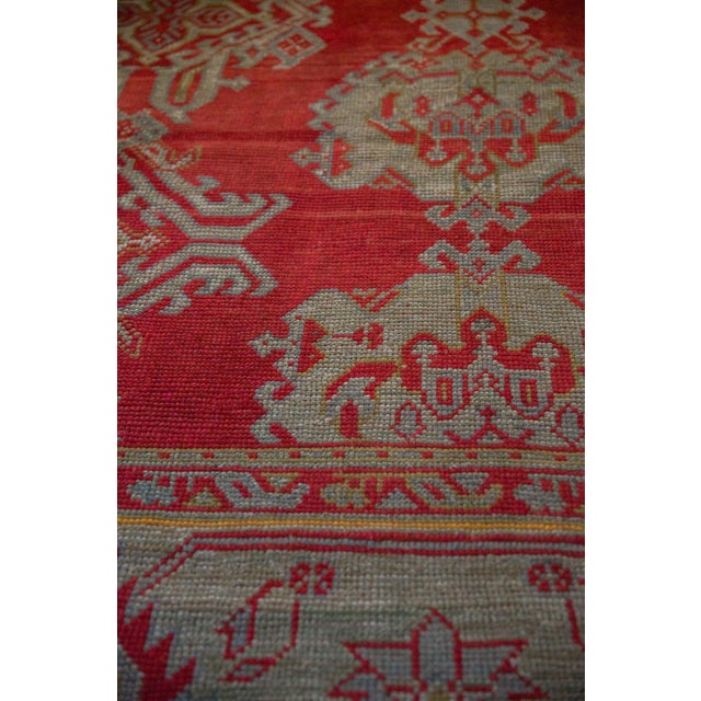 1920s 1920s Vintage Turkish Oushak Shadow Medallion Wool Carpet For Sale - Image 5 of 18
