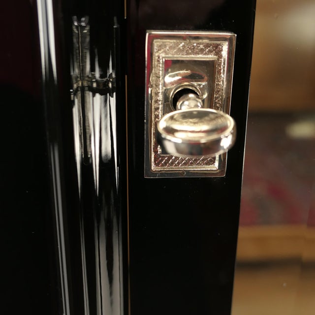 Black Art Deco French Display Cabinet, Paris, 1925 For Sale - Image 8 of 18