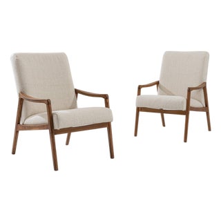 1960s Czechia Wooden Armchairs - A Pair For Sale