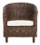 Rattan Barrel Chair in Brown & White For Sale - Image 11 of 11