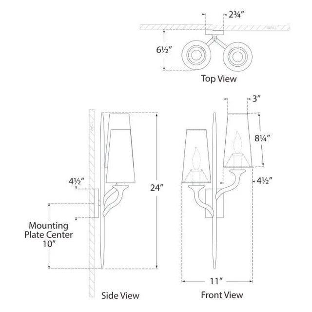Transitional Julie Neill for Visual Comfort Signature Iberia Double Right Sconce in Burnished Silver Leaf with Linen Shades For Sale - Image 3 of 3