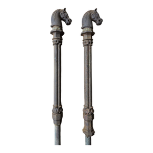 Pair of Antique Cast Iron Hitching Posts