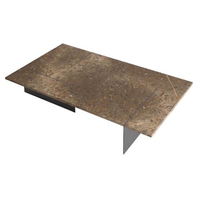 Memoria Coffee Table in Jurassic Fossil Stone by Nerinea For Sale - Image 6 of 6