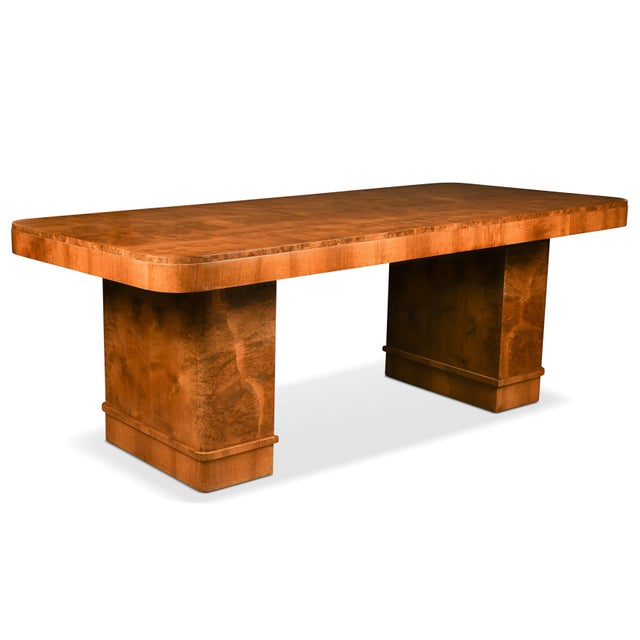 Large Art Deco Dining Table in Walnut by Harry and Lou Epstein, England, 1920s For Sale - Image 9 of 9