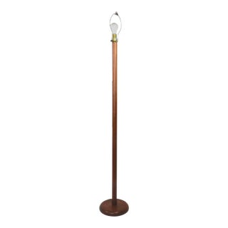 Elegant Mid Century Wood Floor Lamp C. 1950-1970 For Sale