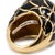 Vintage David Webb Leaf Motif 18k Yellow Gold Black Enamel Dome Cocktail Ring, Size 5.5 For Sale In Houston - Image 6 of 9