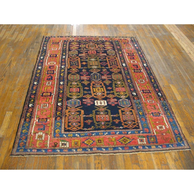 Early 20th Century W. Persian Kurdish Carpet ( 4'9" x 6'10" - 145 x 208 ) Antique Allover Geometric Wool Hand Knotted Pile...