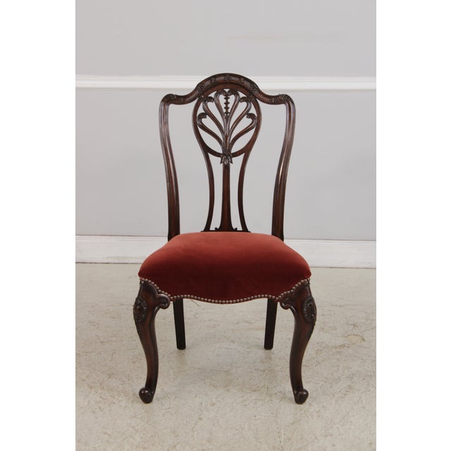 Queen Anne Set of 8 Drexel Mahogany Dining Chairs For Sale - Image 3 of 16