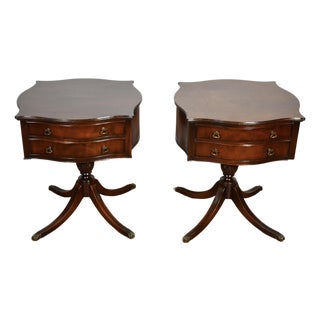1930s Pair of English Regency Mahogany Side Tables / End Tables For Sale
