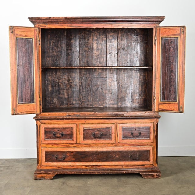 Portuguese 18th Century Faux Bois Painted Cabinet For Sale - Image 13 of 15