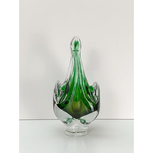 Green Glass Bowl by Josef Hospodka for Chribska Glassworks, 1970s For Sale - Image 3 of 9