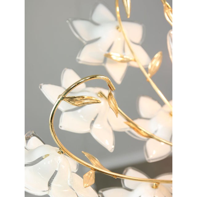 Vintage Italian Murano Glass Flower Chandelier, 1980s For Sale - Image 6 of 16