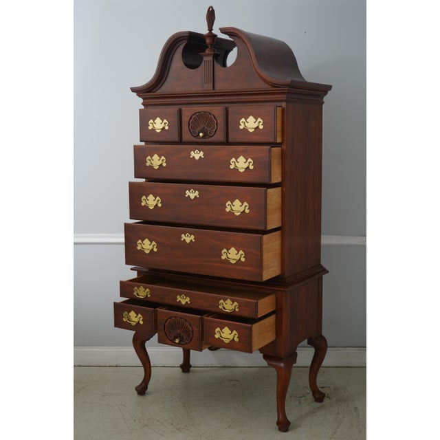 Queen Anne Henkel Harris 3 Part Cherry Highboy Chest of Drawers For Sale - Image 3 of 18