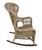 Vintage Large 42” Wood Wicker Rocking Chair For Sale - Image 6 of 6