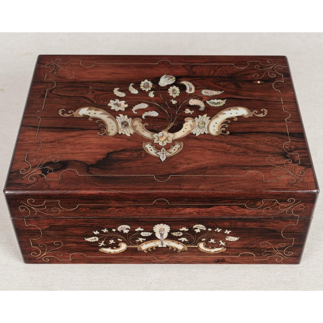 19th Century French Napoleon III Marquetry Box For Sale - Image 4 of 11