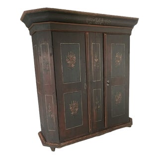German Two Doors Barok Bauernbemahlt Closet, 1809 For Sale