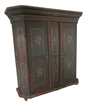 German Two Doors Barok Bauernbemahlt Closet, 1809