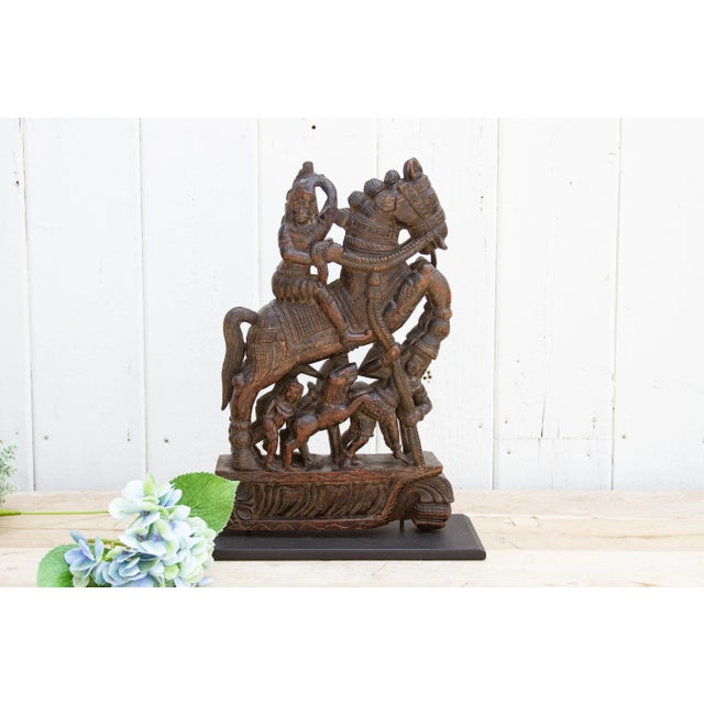 A spectacular temple carved statue, originally an integral part of an architectural facade. This ancient Indian artwork...