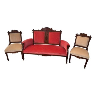 Antique Victorian Parlor Set For Sale