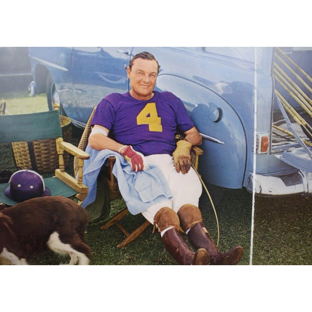 Traditional Slim Aarons Laddie Sanford at the Gulfstream Polo Club Delray C1974 Framed Color Double Plate For Sale - Image 3 of 3