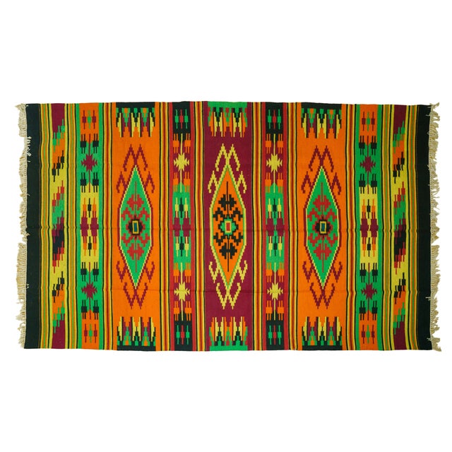 Vintage Wool Flatweave Rug, 1970s For Sale - Image 10 of 10