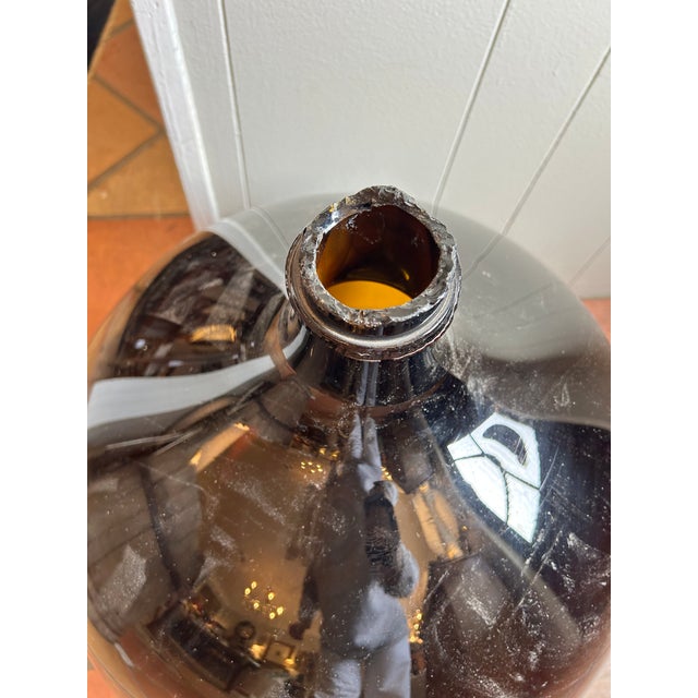 Antique Large French Amber Glass Demijohn For Sale In Washington DC - Image 6 of 8
