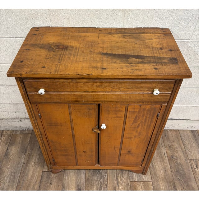 Antique Primitive American Jelly Cupboard Pie Safe Cabinet For Sale In Kansas City - Image 6 of 10