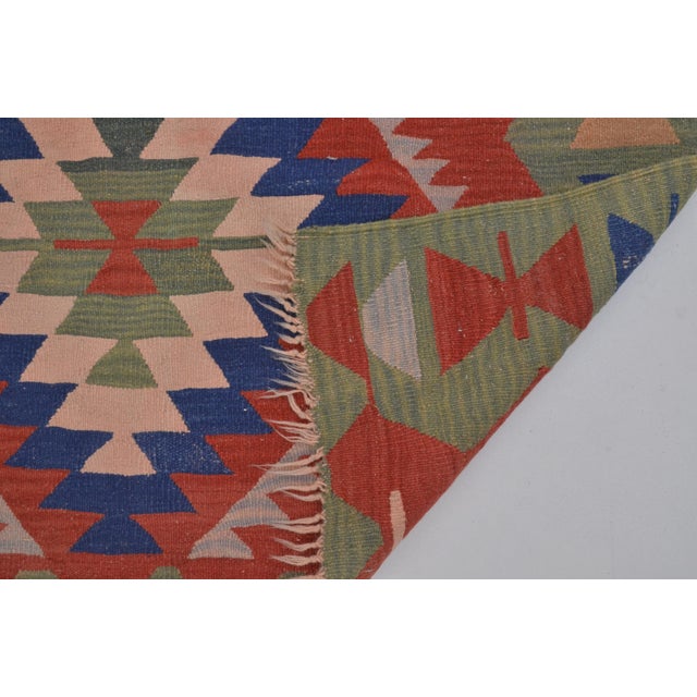 1960s Ethnic Anarolian Wool KİLİM rUG For Sale - Image 9 of 10