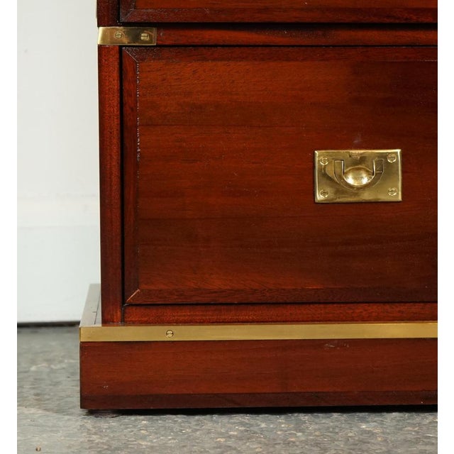 Vintage Military Campaign Display Cabinet with Brass Fittings For Sale - Image 11 of 15