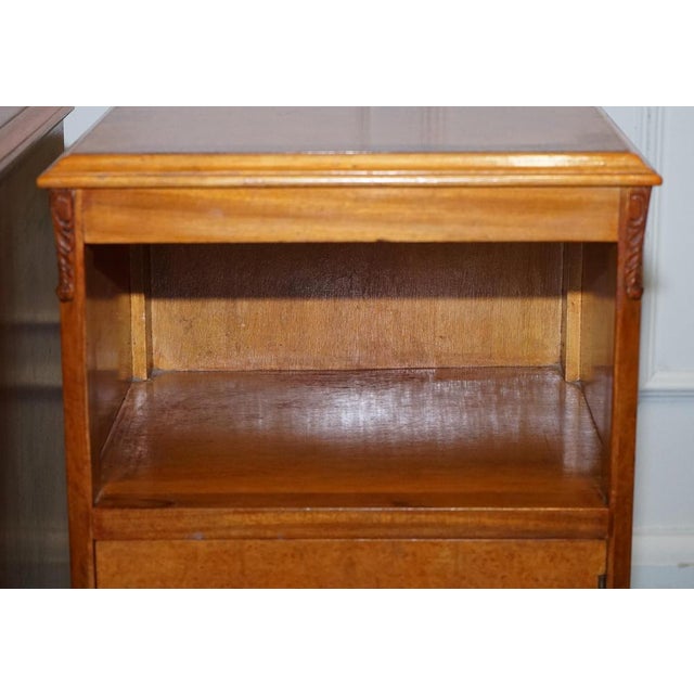 Wood Art Deco Walnut Nightstands Bedside Tables, 1920s, Set of 2 For Sale - Image 7 of 18