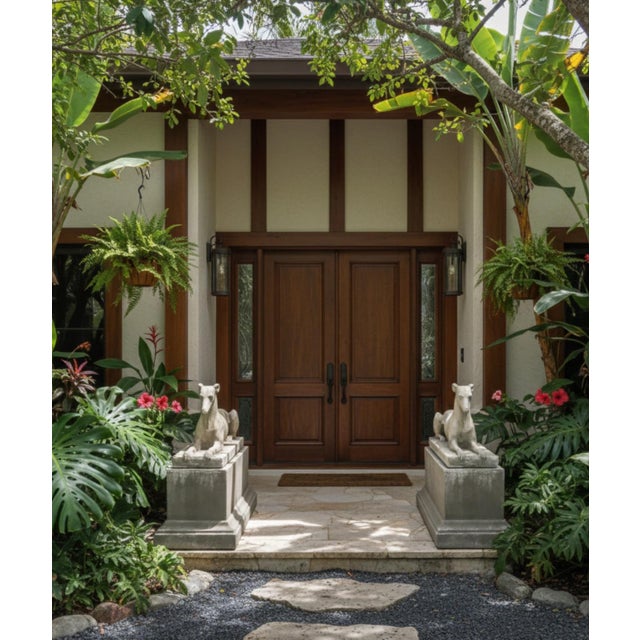 1990s Pair of Large Neoclassical Recumbent Greyhound Statues For Sale - Image 9 of 9