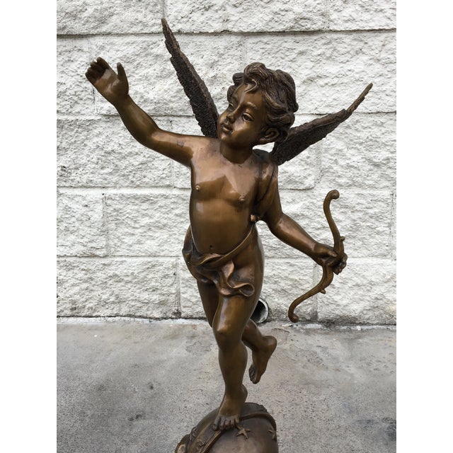 Vintage Bronze Cupid Statue Sculpture Chairish