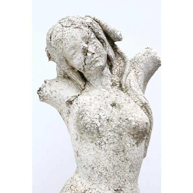 Large Goddess Sculpture Figure Cast Stone Garden, Late 20th C. For Sale - Image 4 of 11