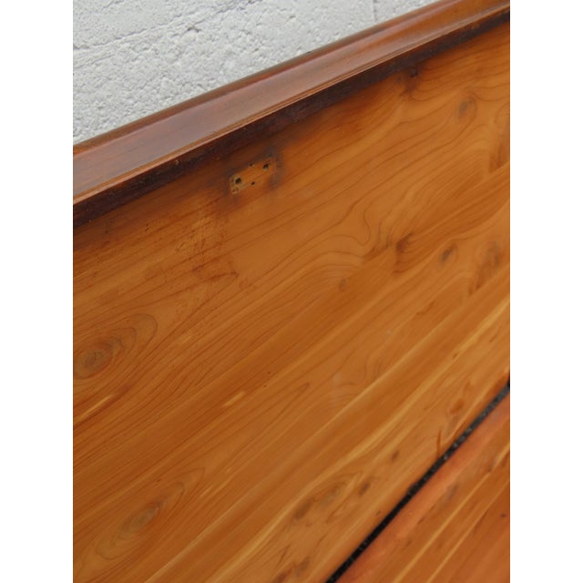 Wood Early 1900s Carved Bench Cedar Chest Blanket Trunk 6365 For Sale - Image 7 of 12