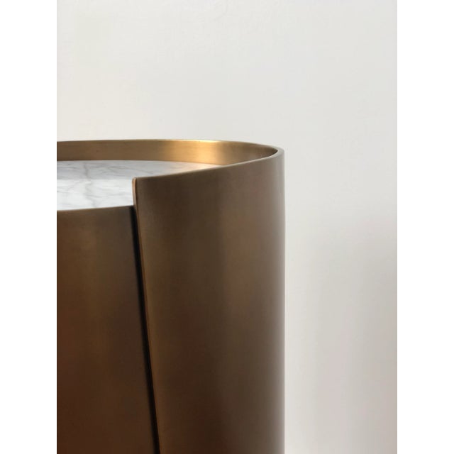 Contemporary Designer Contemporary Bronze-Finished Alta Side Table For Sale - Image 3 of 7