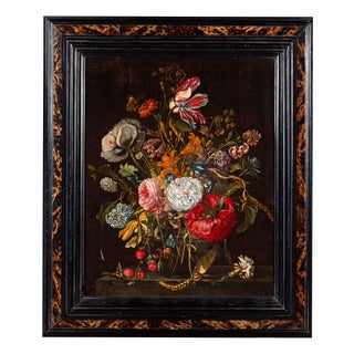 Flemish School Artist, Still Life with a Bouquet of Flowers, 17th Century, Oil Painting on Canvas, Framed For Sale