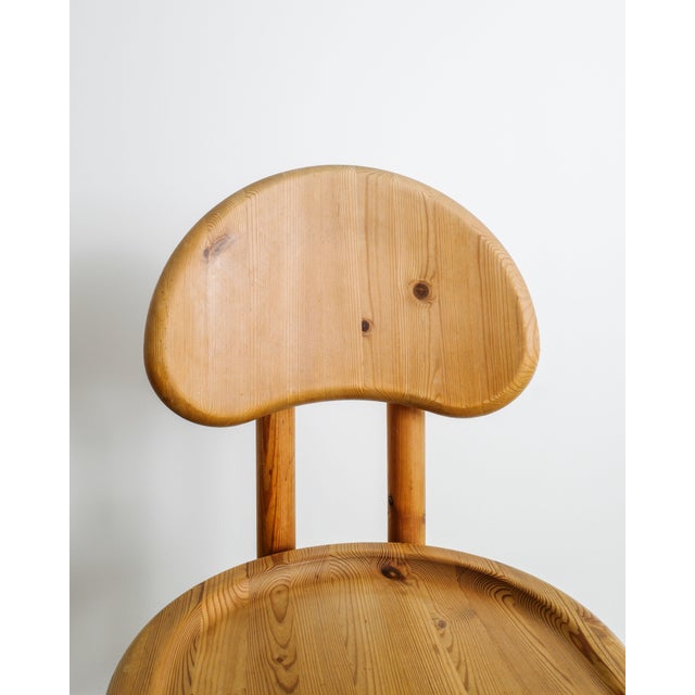 A rare and sculptural set of four danish mid century dining chairs in pine designed by rainer daumiller and produced by...