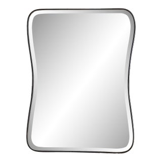 Vintage Beveled Brass Wall Mirror Attributed to Gio Ponti For Sale