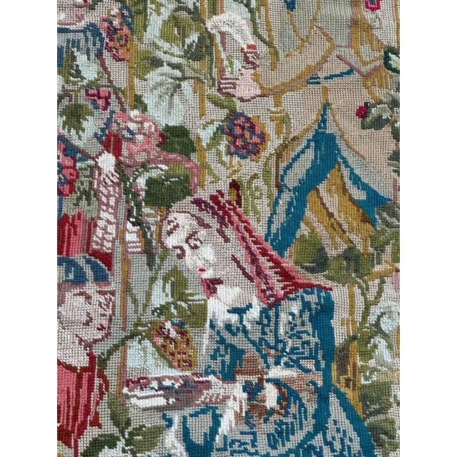 Vintage French Needlepoint Tapestry, 1970s For Sale - Image 11 of 18
