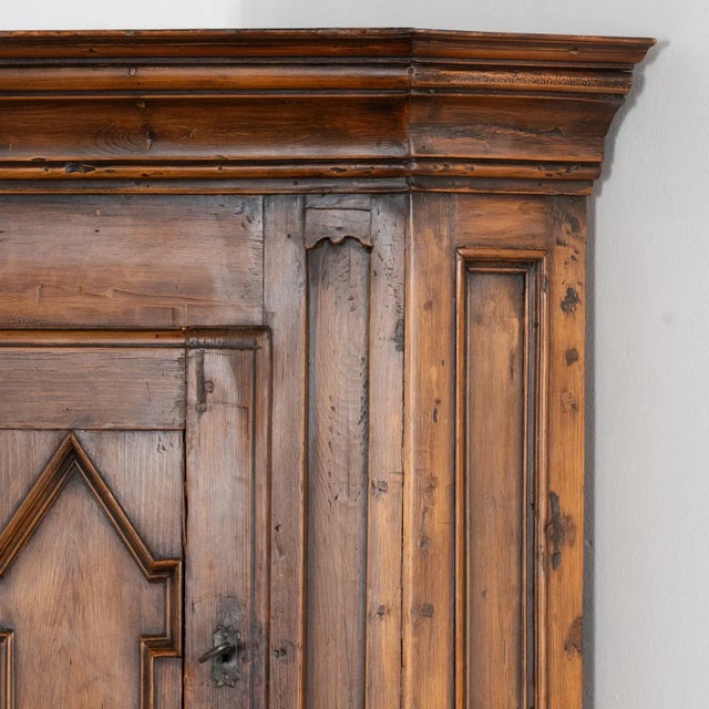 Antique Swedish Dark Pine Corner Cabinet Cupboard, Circa 1800 For Sale - Image 11 of 13