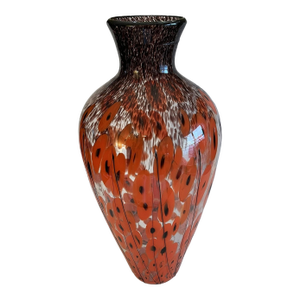 1990s Artistic Studio Art Glass Tall Bottle Vase
