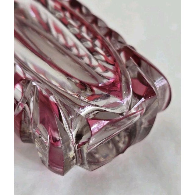 Antique Victorian Bohemian Cut Glass Vanity Scent Bottle with Silver Mount For Sale - Image 14 of 18