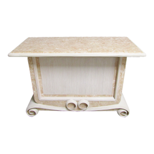 Rare Betty Cobonpue Style Tessellated Stone and Pencil Reed Bar C. 1980s