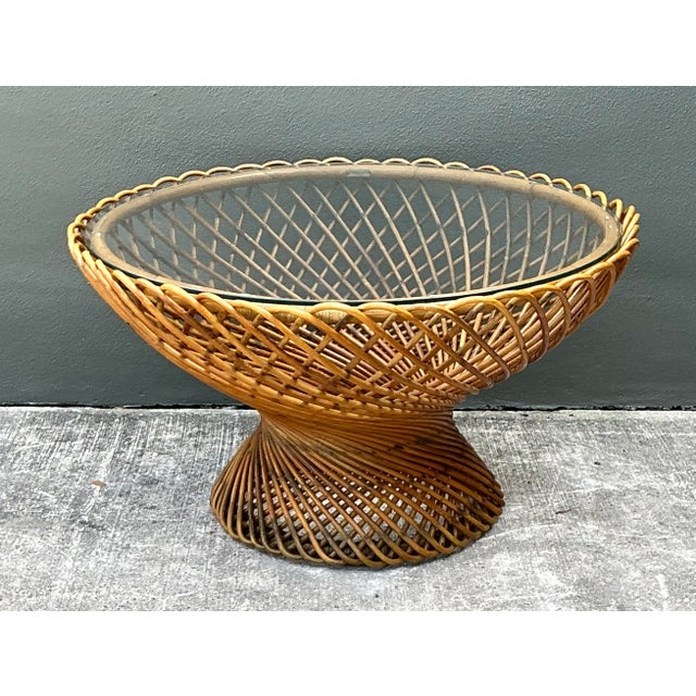 Vintage Albini for Bonacini “Primavera” Rattan Table For Sale - Image 12 of 12