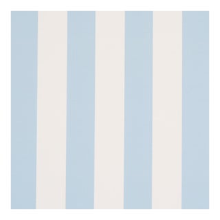 Schumacher Emma Stripe Wallcovering in Ice For Sale
