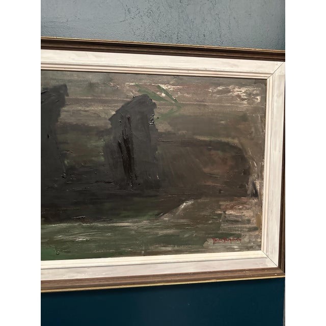 Jonne Bergström, Dark Abstract, 1950s, Oil on Canvas, Framed For Sale - Image 5 of 17