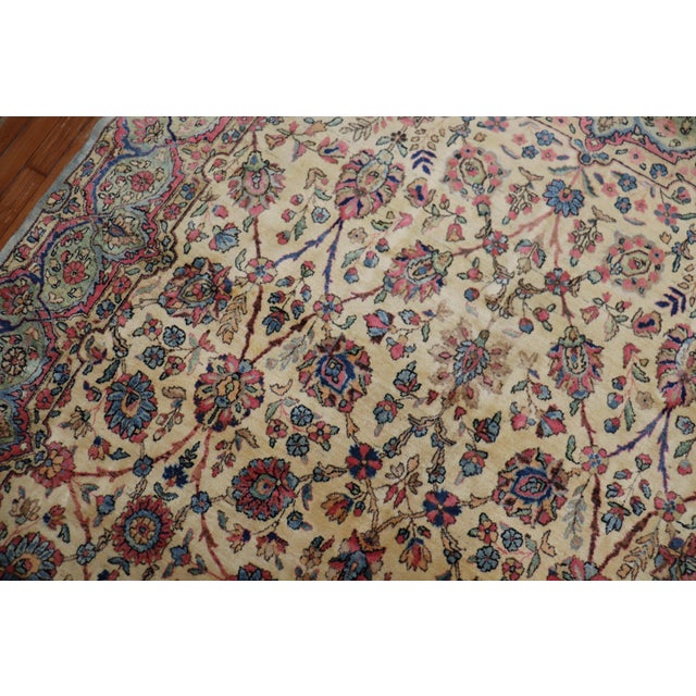 Late 20th Century Glamorous Royal Persian Kerman Floral Rug For Sale - Image 4 of 6