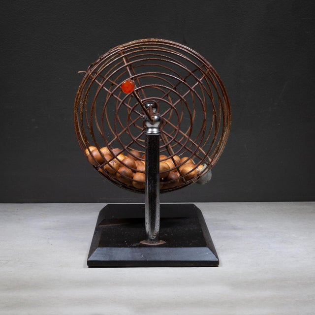Early 20th Century Vintage Bingo Cage With Bakelite Handle c.1930-1950 For Sale - Image 5 of 9