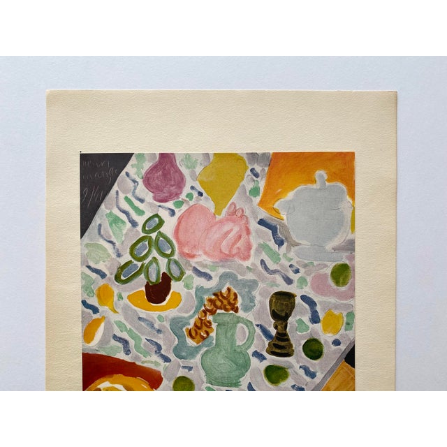 Mauve Henri Matisse Vintage 1946 Limited Edition French Fine Art Lithograph Print " Nature Morte Sur Table Marbre " 1941 For Sale - Image 8 of 13