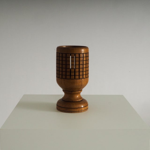 Vintage Wooden Lattice Accent Lamp, 1960s For Sale - Image 11 of 16